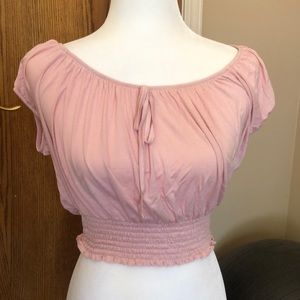 Light pink off the shoulder top